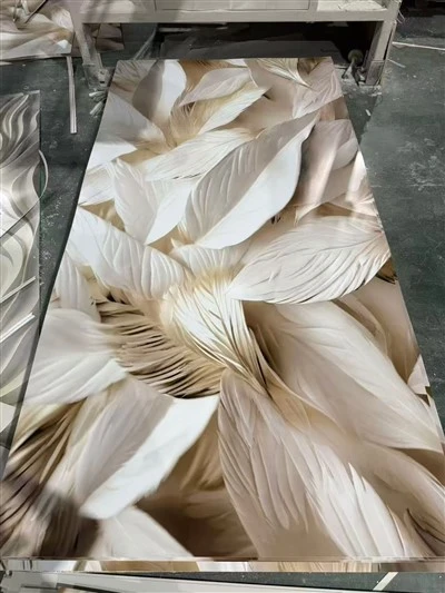 3D PVC/UV Marble fèy miray panèl pou dekorasyon enteryè